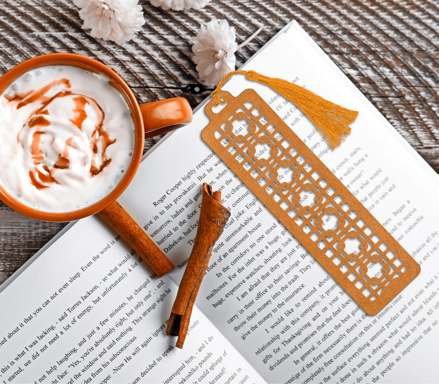 Handmade Bookmark with Silky Tassel - "Elegance in Wood" Collection