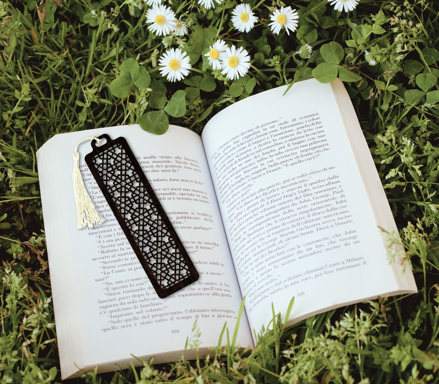 Handmade Bookmark with Silky Tassel - "Elegance in Wood" Collection